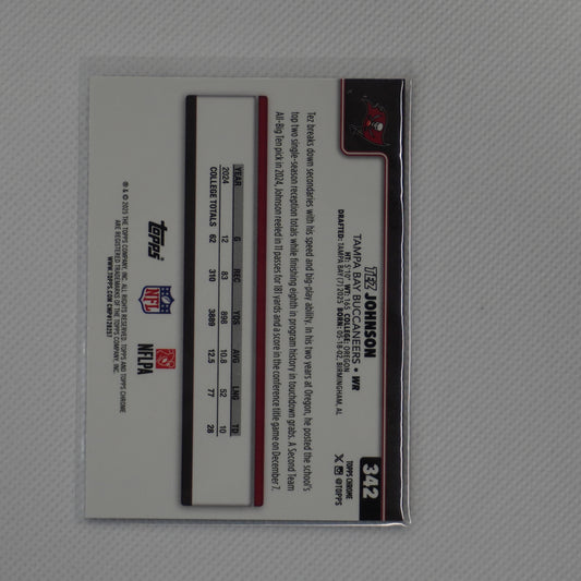 2025 Topps Chrome #342 Tez Johnson Tampa Bay Buccaneers RC
