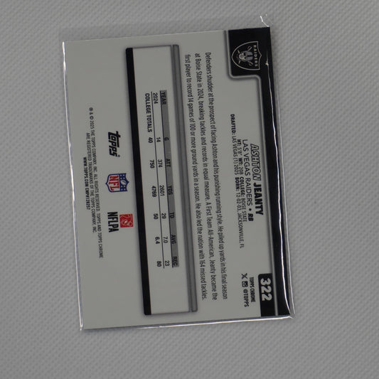 2025 Topps Chrome #322 Ashton Jeanty Las Vegas Raiders RC