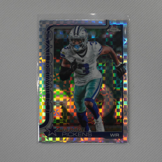 2025 Topps Chrome #80 George Pickens X-Fractor Dallas Cowboys