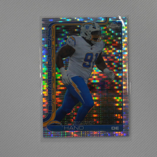 2025 Topps Chrome #164 Da'Shawn Hand Pulsar Refractor Los Angeles Chargers