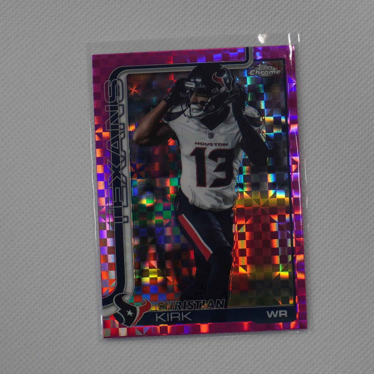 2025 Topps Chrome #117 Christian Kirk Hot Pink X-Fractor Houston Texans