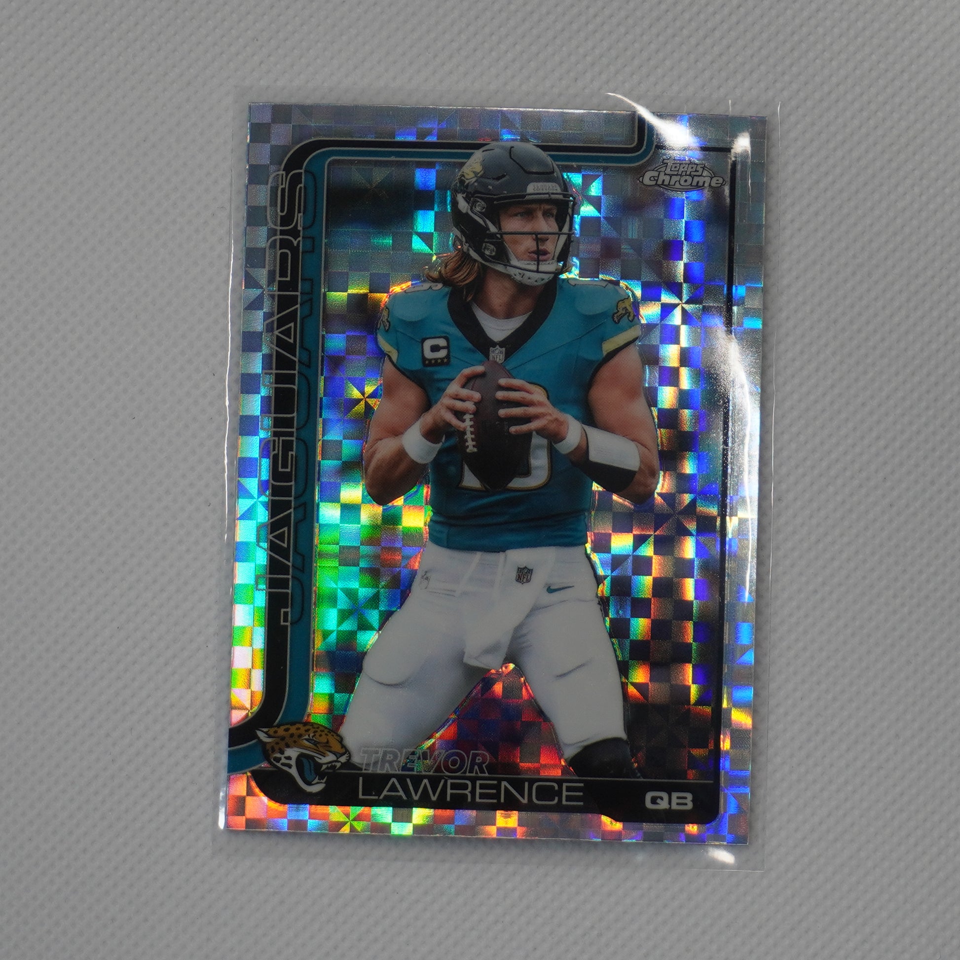 2025 Topps Chrome #138 Trevor Lawrence X-Fractor Jacksonville Jaguars