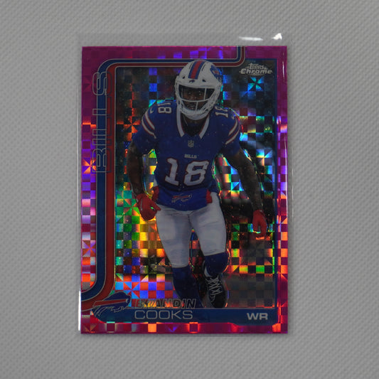 2025 Topps Chrome #217 Brandin Cooks Hot Pink X-Fractor Buffalo Bills