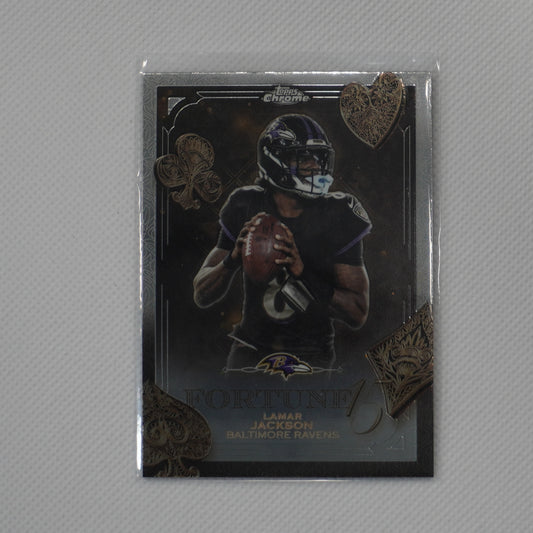 2025 Topps Chrome #F15-1 Lamar Jackson Fortune 15 Baltimore Ravens