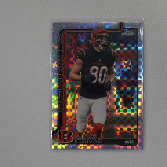 2025 Topps Chrome #60 Andrei Iosivas X-Fractor Cincinnati Bengals