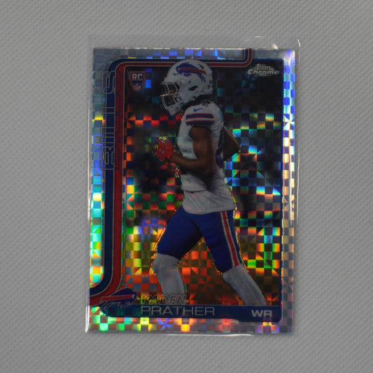 2025 Topps Chrome #394 Kaden Prather X-Fractor Buffalo Bills RC