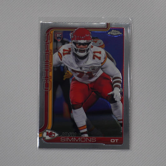2025 Topps Chrome #304 Josh Simmons Kansas City Chiefs RC