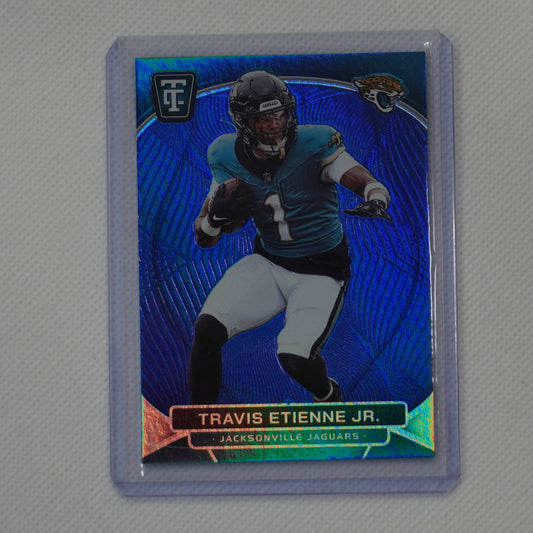 2024 Panini Totally Certified #41 Travis Etienne Jr. Mirror Platinum Blue #/149