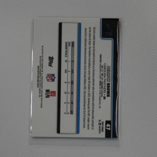 2025 Topps Chrome #47 Derrick Brown Red White and Blue Refractor Panthers
