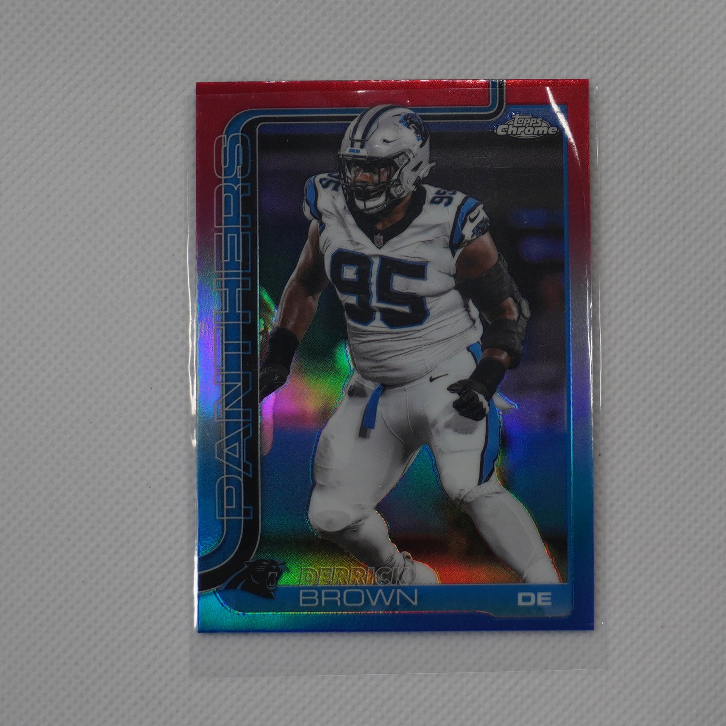2025 Topps Chrome #47 Derrick Brown Red White and Blue Refractor Panthers
