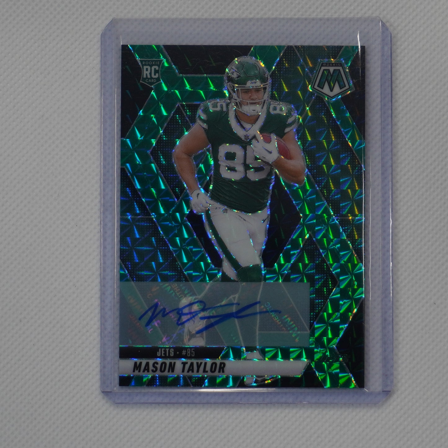 2025 Panini Mosaic #324 Mason Taylor Auto Choice Fusion Green and Black #/25