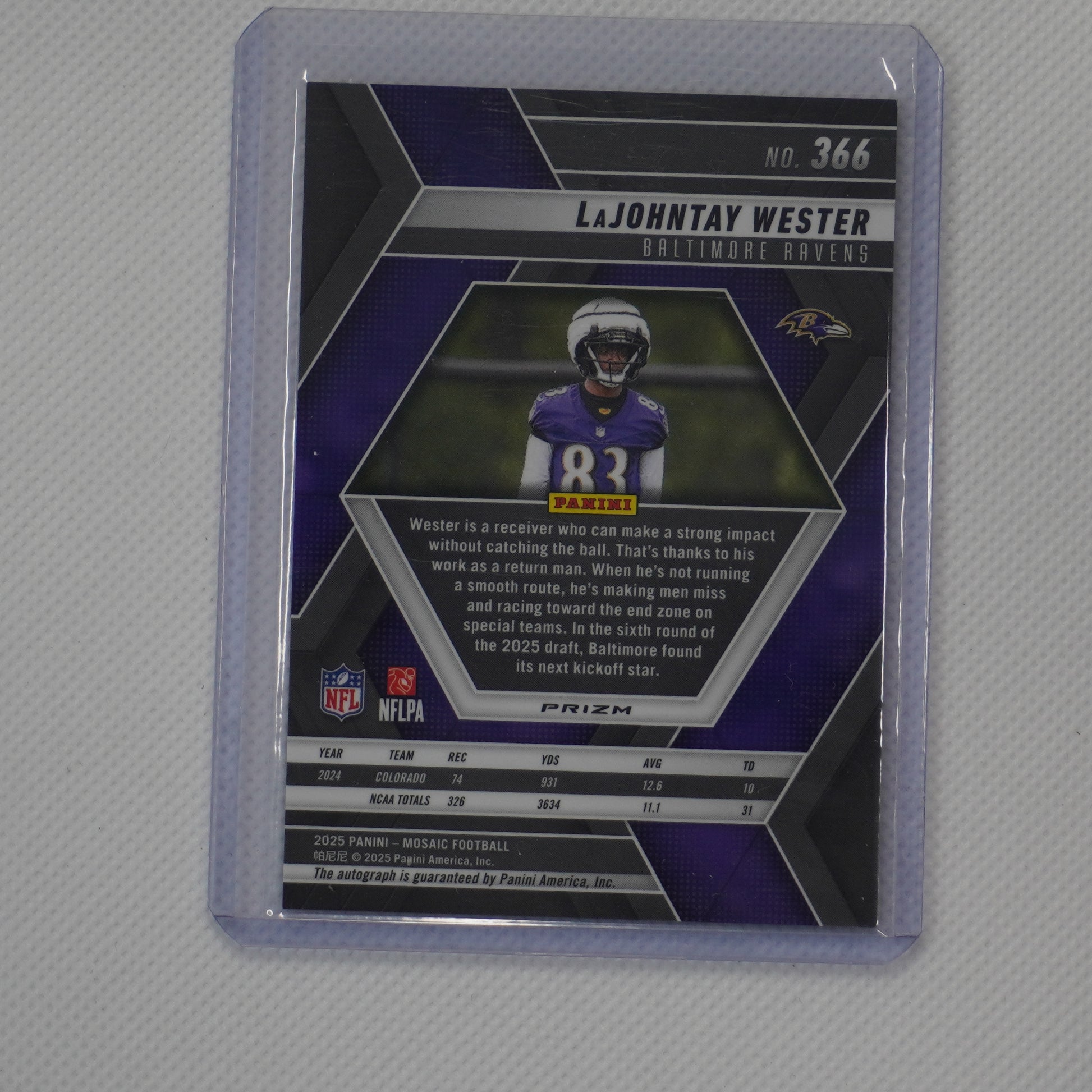 2025 Panini Mosaic #366 LaJohntay Wester Auto Choice Fusion Red and Yellow