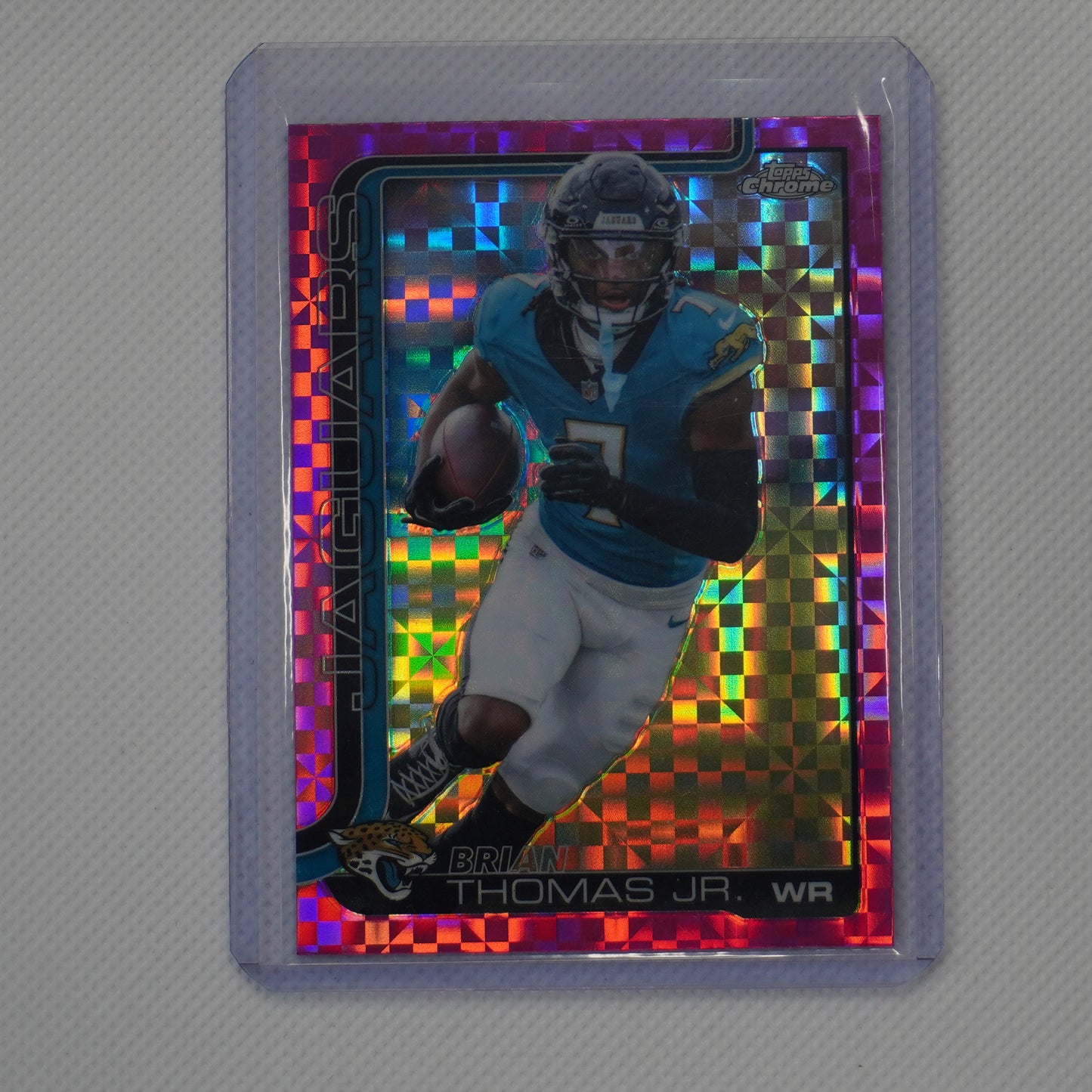 2025 Topps Chrome #135 Brian Thomas Jr. Hot Pink X-Fractor Jacksonville Jaguars