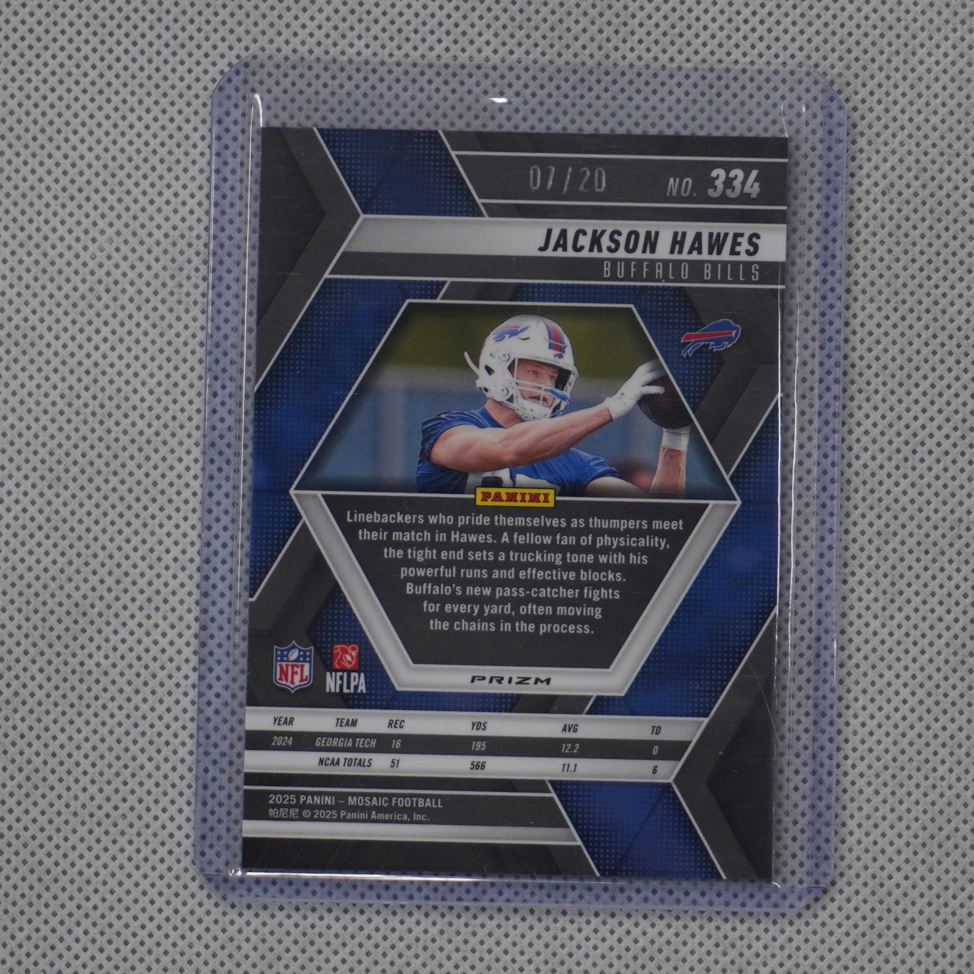2025 Panini Mosaic #334 Jackson Hawes Mosaic Choice Cherry Blossom #/20 Bills