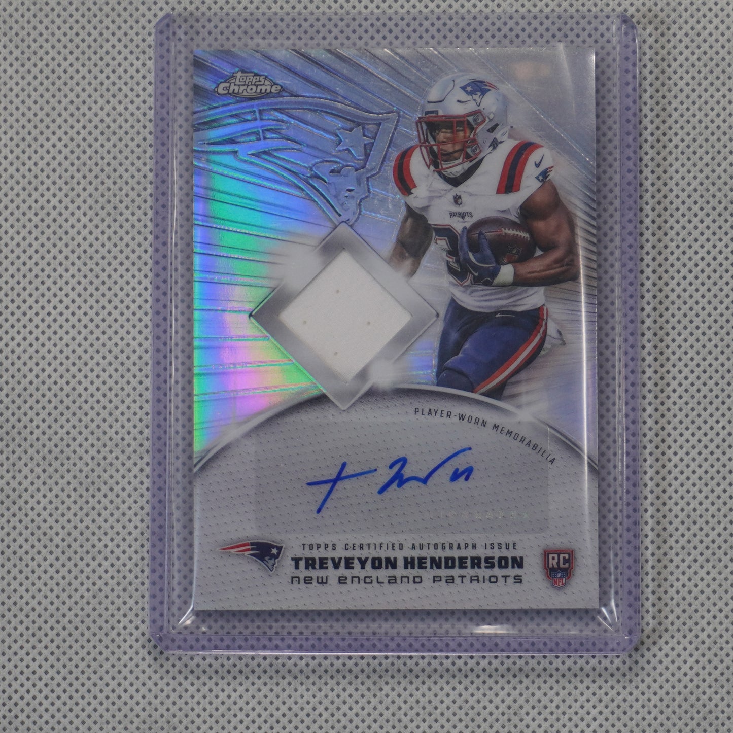 2025 Topps Chrome #RPA-TH TreVeyon Henderson Rookie Patch Autographs Patriots