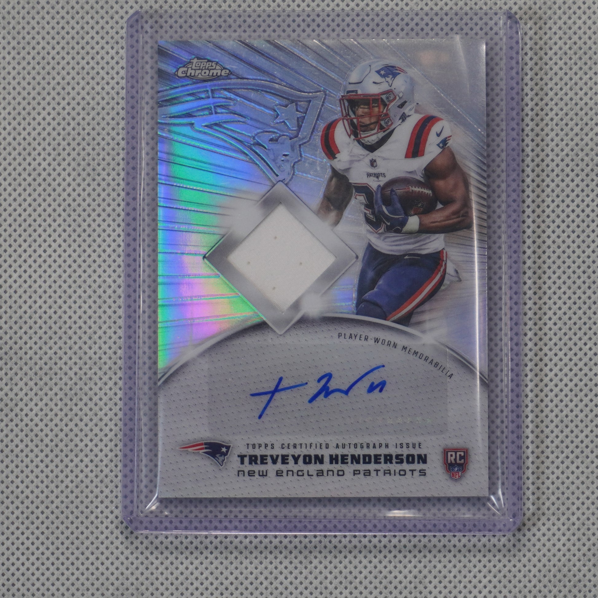 2025 Topps Chrome #RPA-TH TreVeyon Henderson Rookie Patch Autographs Patriots