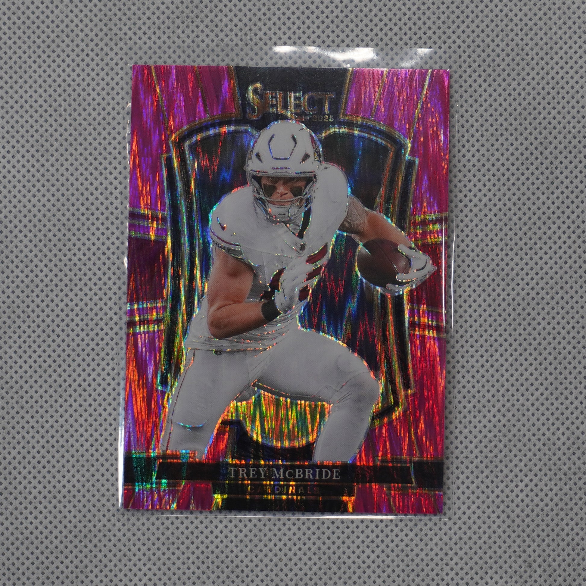 2025 Panini Select #124 Trey McBride Pink Prizm Shock Arizona Cardinals