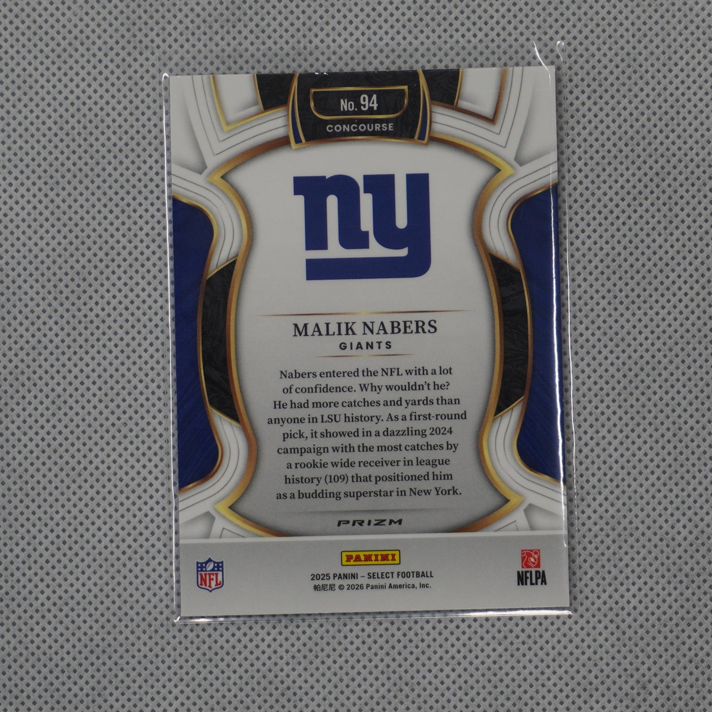 2025 Panini Select #94 Malik Nabers Pink Prizm Shock New York Giants