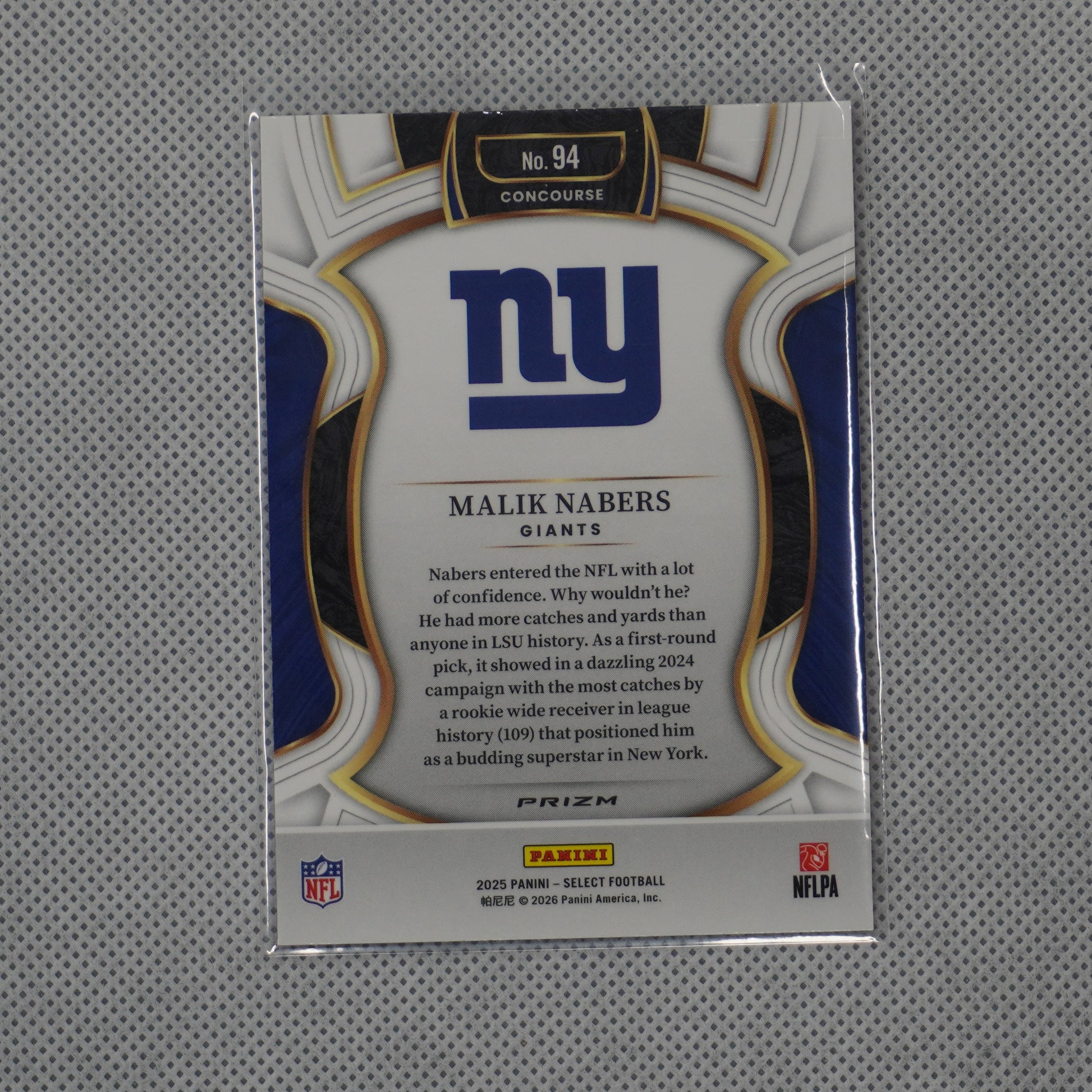 2025 Panini Select #94 Malik Nabers Pink Prizm Shock New York Giants