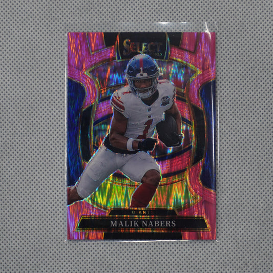 2025 Panini Select #94 Malik Nabers Pink Prizm Shock New York Giants