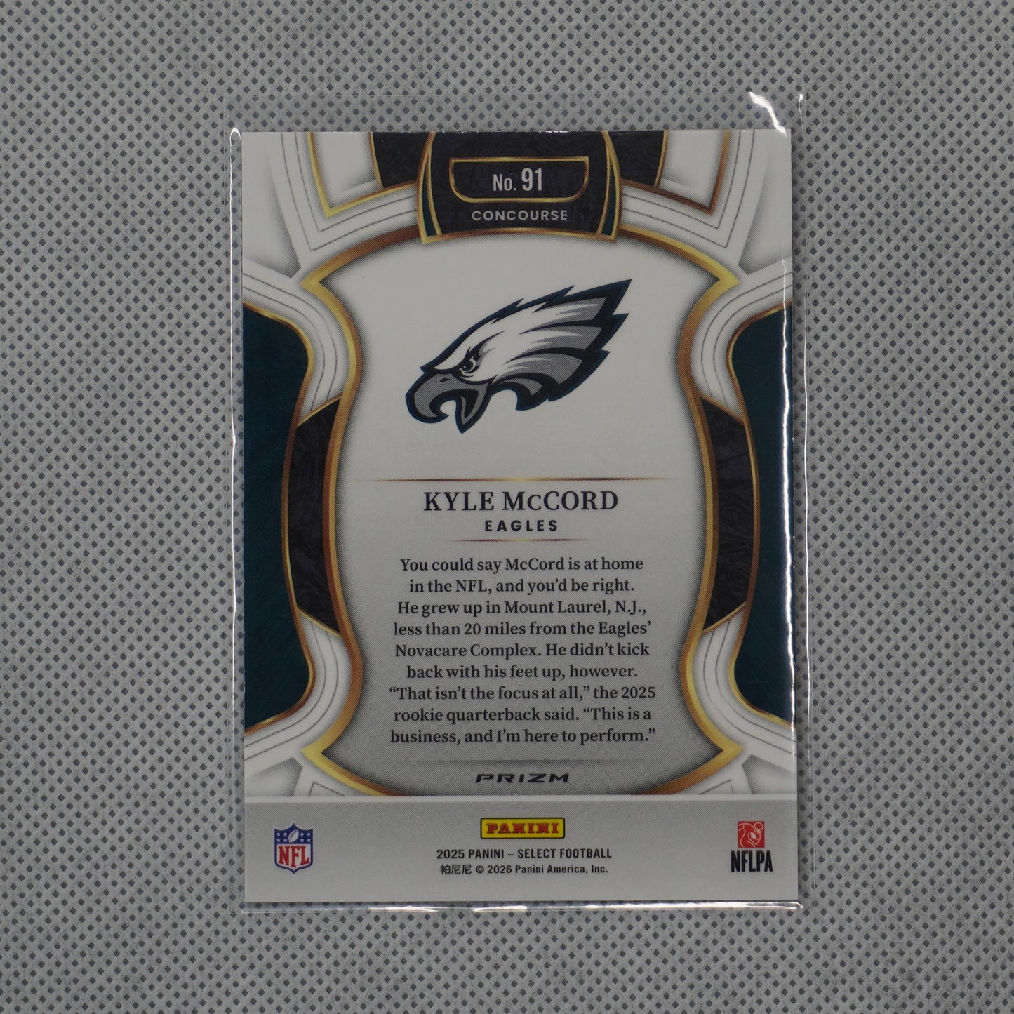 2025 Panini Select #91 Kyle McCord Silver Prizm Philadelphia Eagles RC