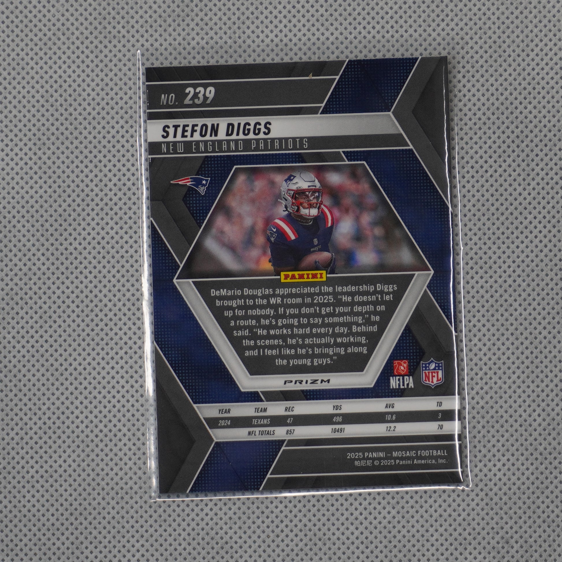 2025 Panini Mosaic #239 Stefon Diggs Silver New England Patriots