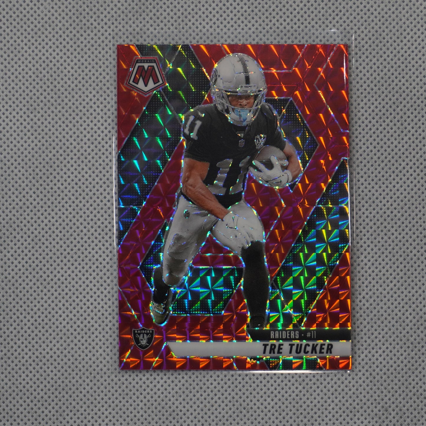 2025 Panini Mosaic #218 Tre Tucker Choice Red and Green Las Vegas Raiders