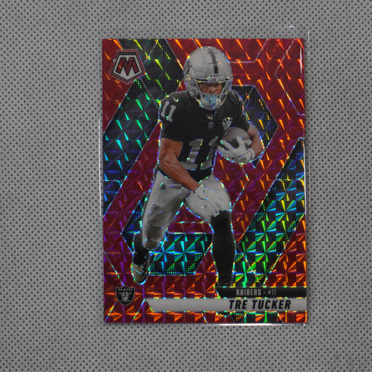 2025 Panini Mosaic #218 Tre Tucker Choice Red and Green Las Vegas Raiders