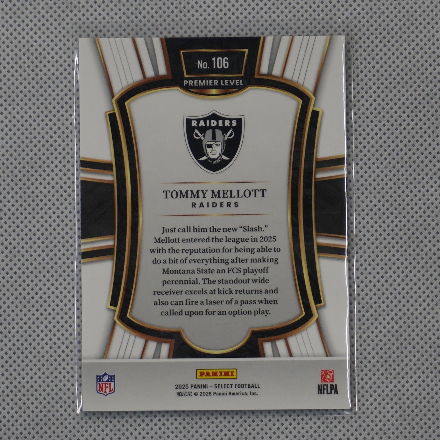 2025 Panini Select #106 Tommy Mellott Las Vegas Raiders