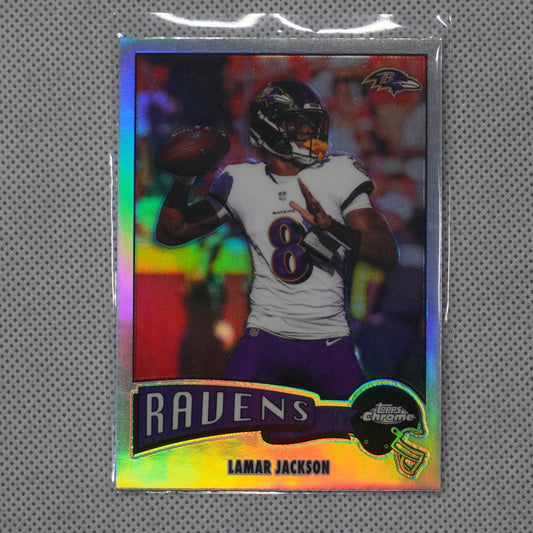 2025 Topps Chrome #1975-3 Lamar Jackson 1975 Topps Refractor Baltimore Ravens