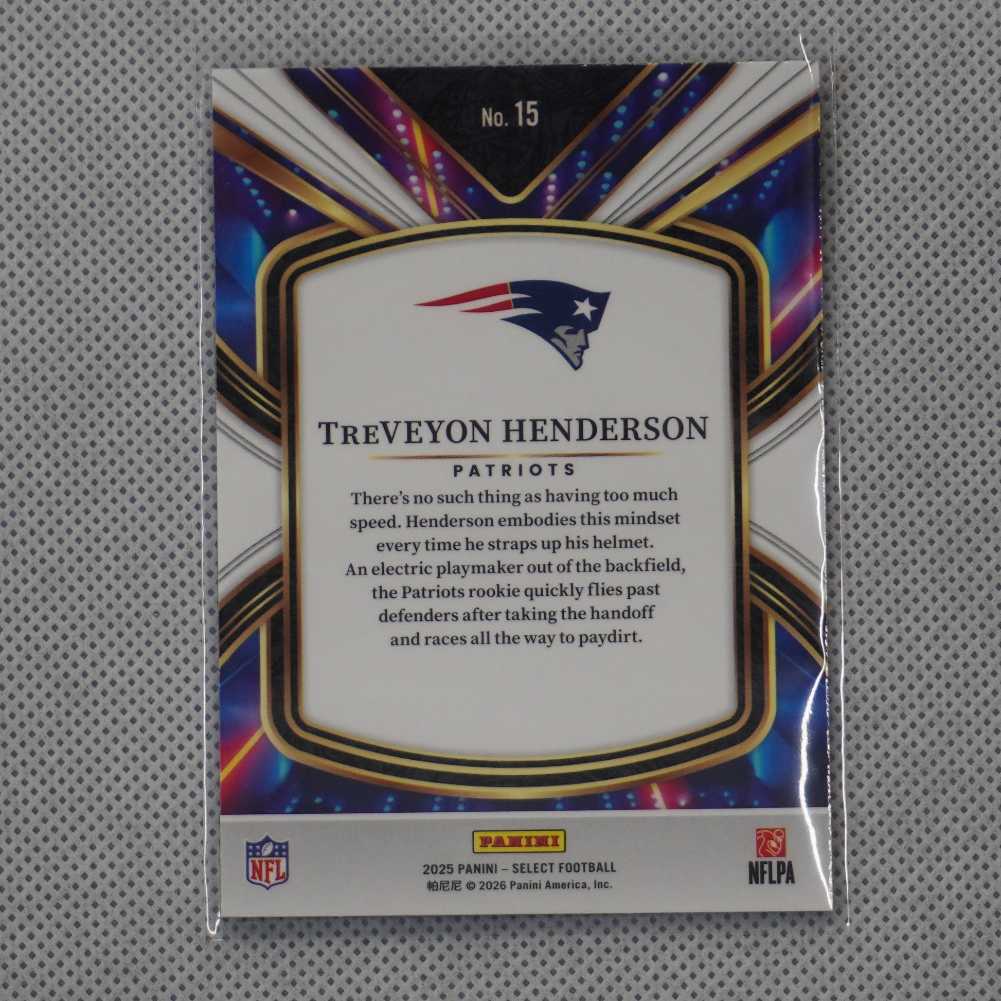 2025 Panini Select #15 TreVeyon Henderson Select Future New England Patriots