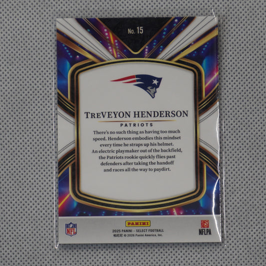 2025 Panini Select #15 TreVeyon Henderson Select Future New England Patriots