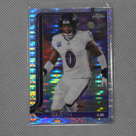 2025 Topps Chrome #27 Roquan Smith Pulsar Refractor Baltimore Ravens