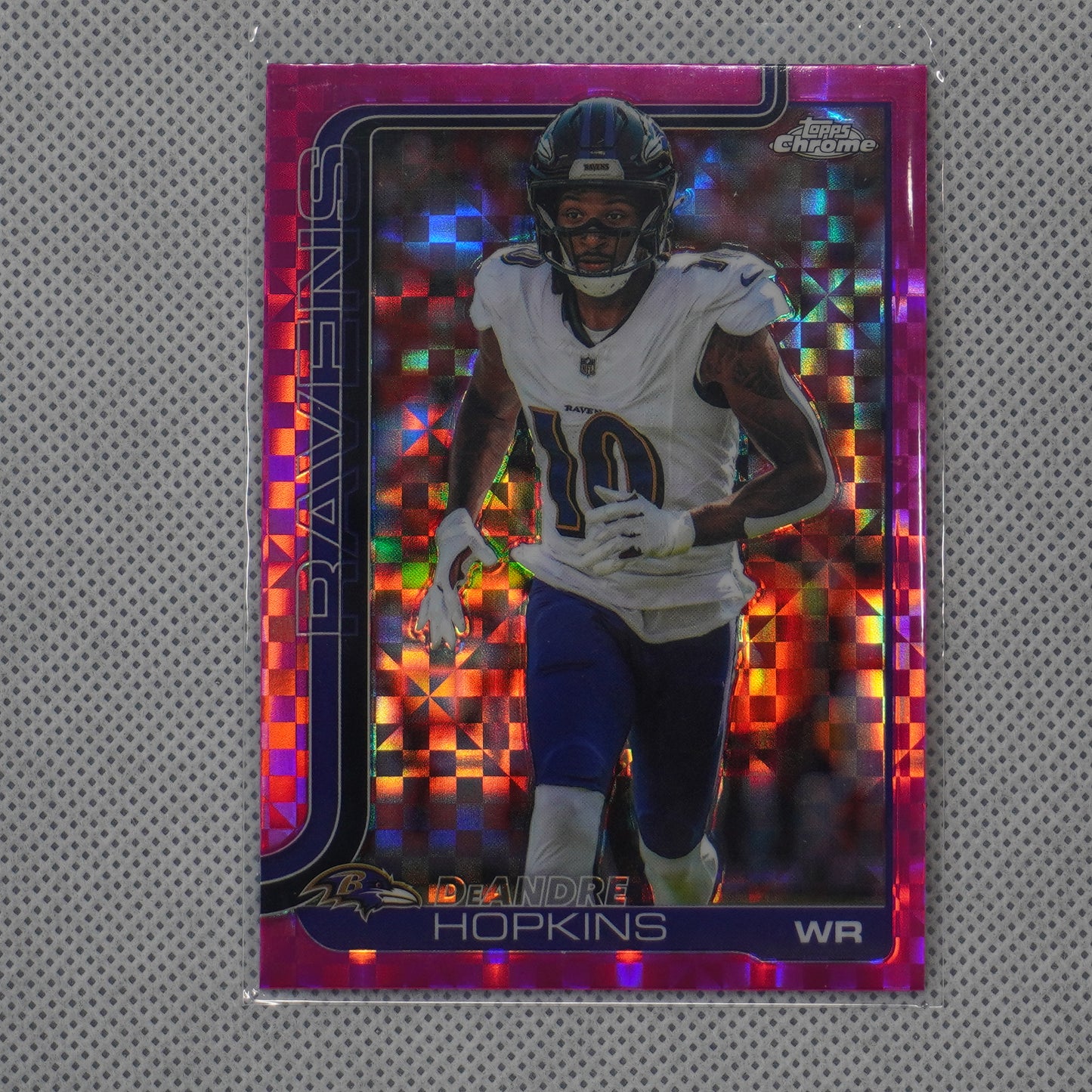 2025 Topps Chrome #20 DeAndre Hopkins Hot Pink X-Fractor Baltimore Ravens