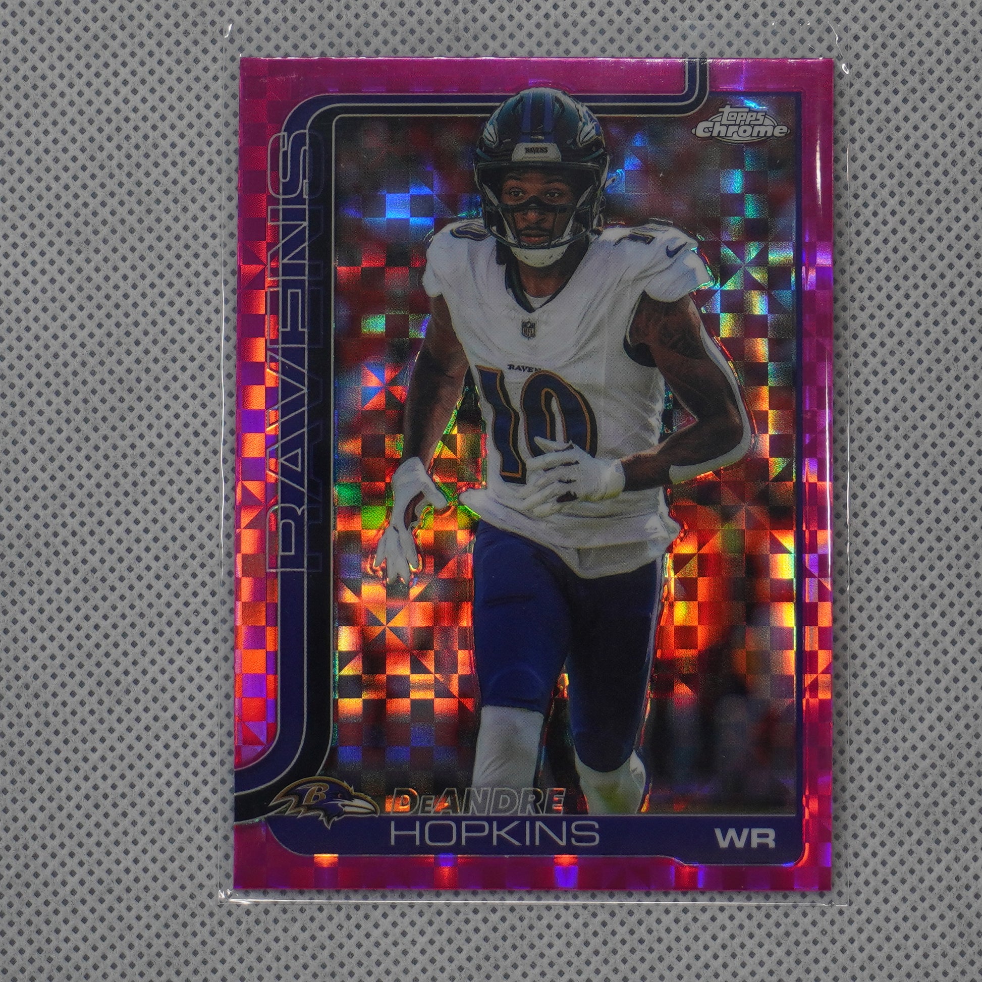2025 Topps Chrome #20 DeAndre Hopkins Hot Pink X-Fractor Baltimore Ravens