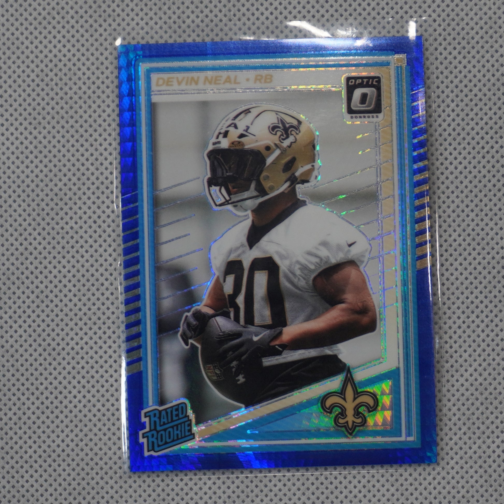 2025 Donruss Optic #282 Devin Neal Blue Hyper New Orleans Saints RC