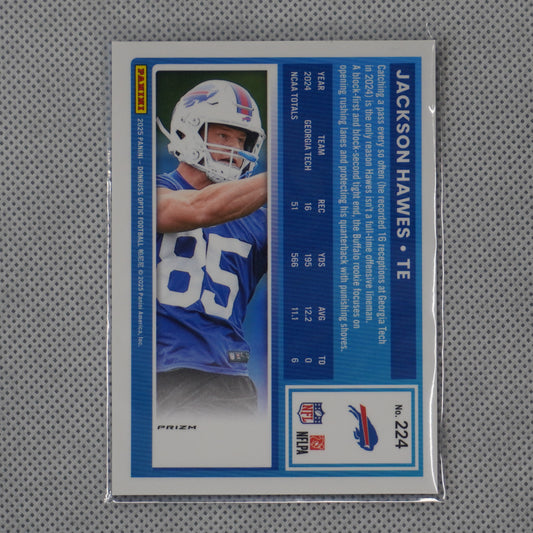 2025 Donruss Optic #224 Jackson Hawes Blue Hyper Buffalo Bills RC