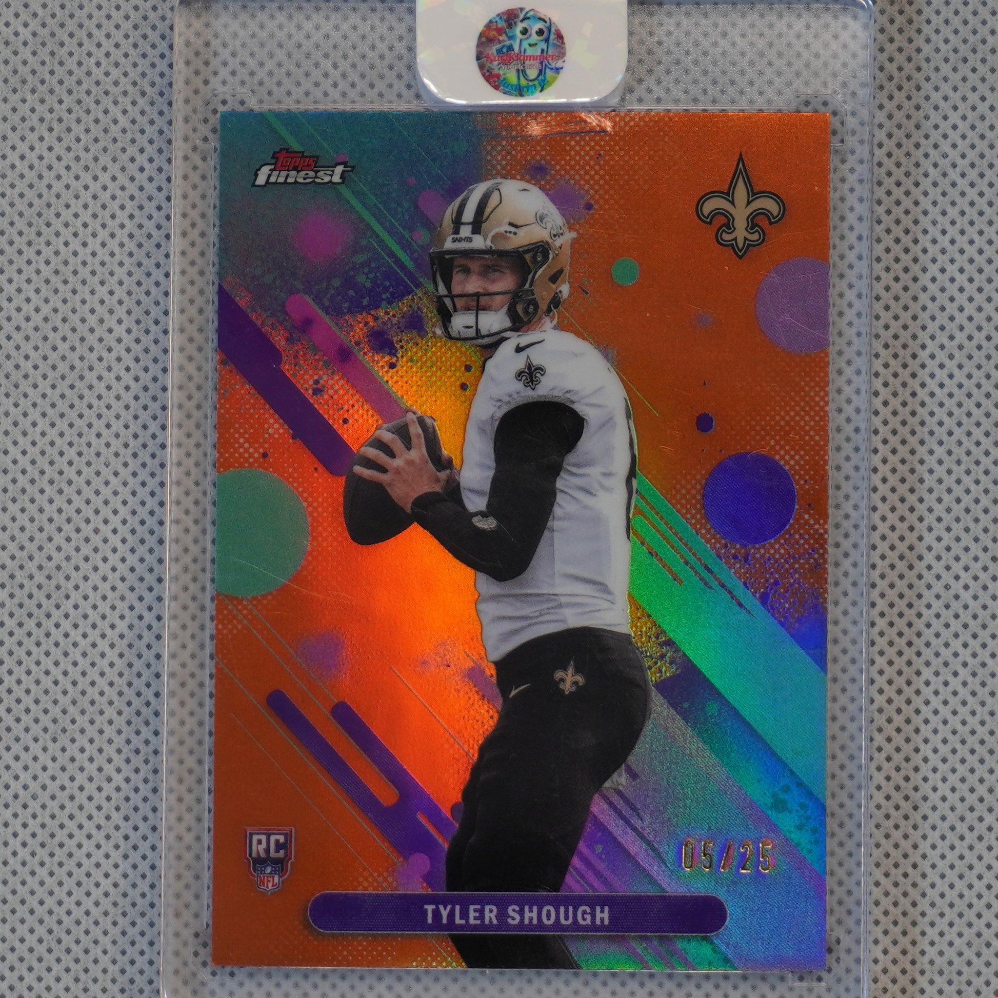 2025 Finest #3 Tyler Shough Orange Refractor #/25 New Orleans Saints SN.RC
