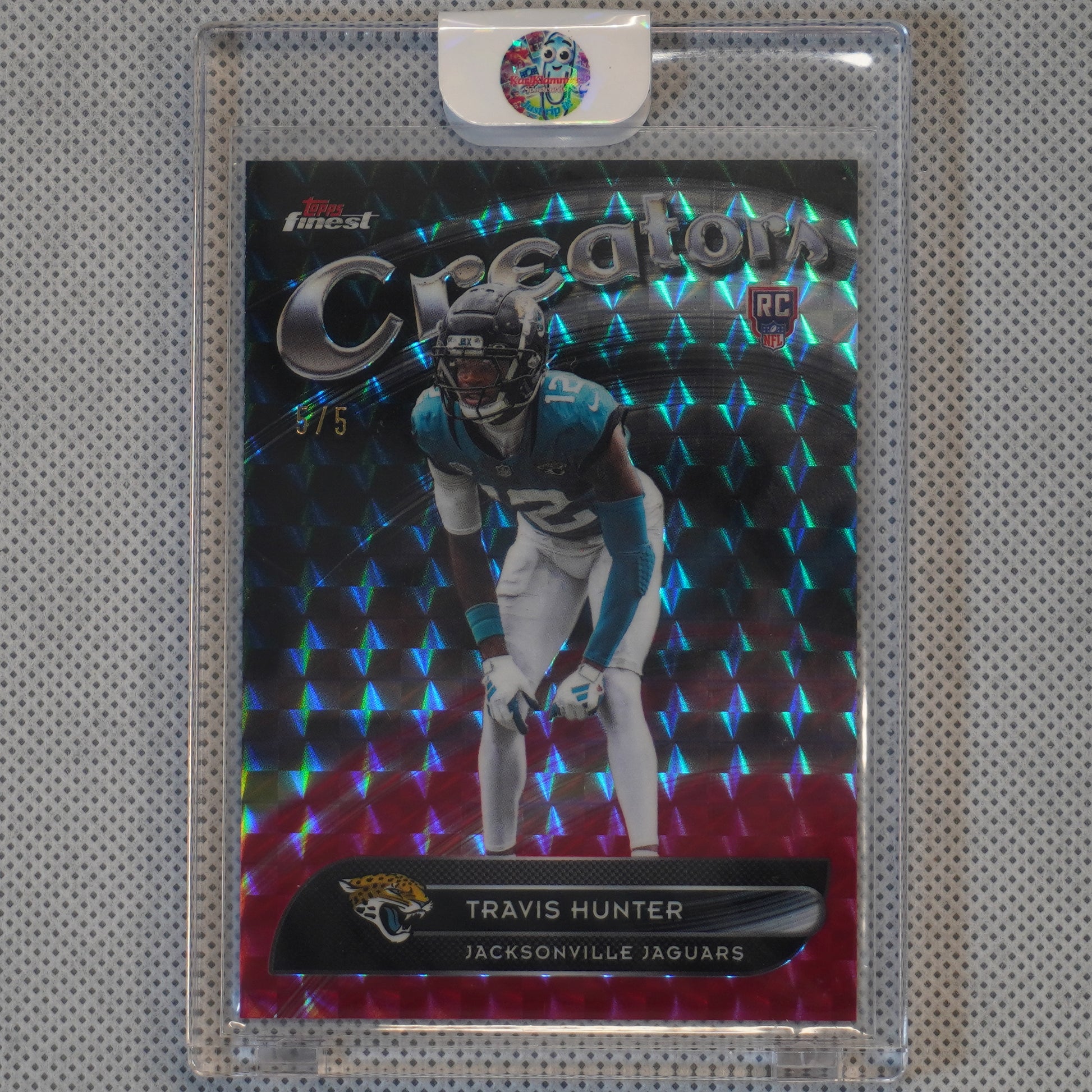2025 Finest #CR-14 Travis Hunter Creators Red Geometric Refractor #/5 Jacksonville Jaguars SN