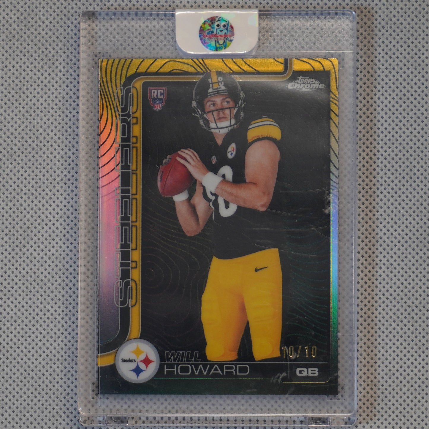 2025 Topps Chrome #321 Will Howard Etch Black Refractor 10/10 Jersey Match Pittsburgh Steelers SN.RC