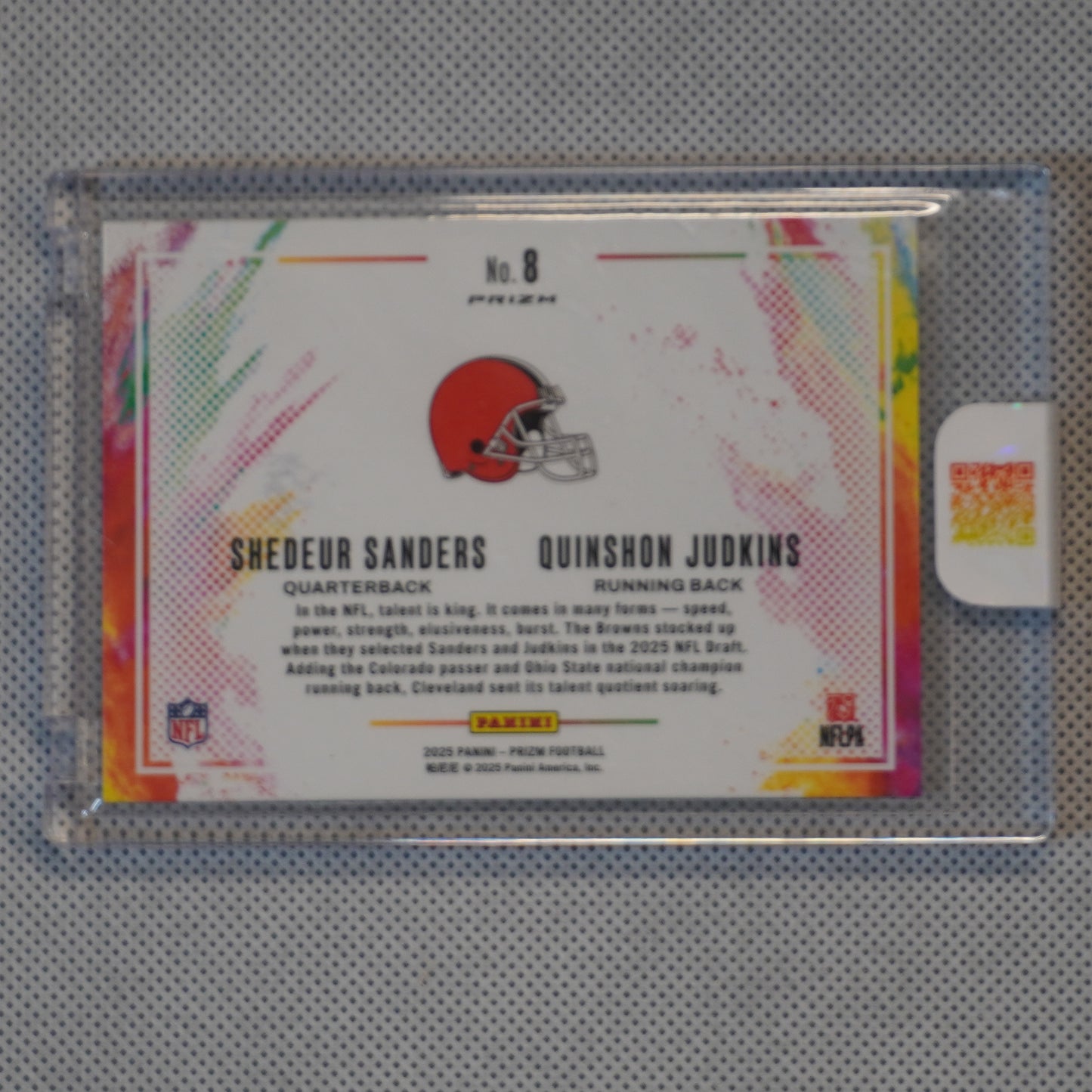 2025 Panini Prizm #8 Quinshon Judkins / Shedeur Sanders Color Blast Duals Cleveland Browns