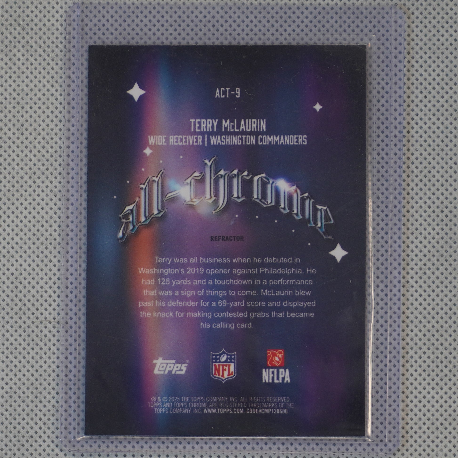 2025 Topps Chrome #ACT-9 Terry McLaurin All-Chrome Team Refractor Washington Commanders