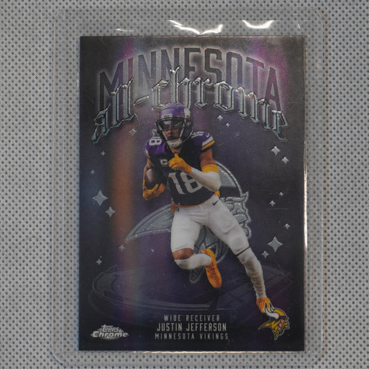 2025 Topps Chrome #ACT-6 Justin Jefferson All Chrome Team Minnesota Vikings