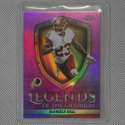 2025 Topps Chrome #LOG-35 DeAngelo Hall Legends of the Gridiron Pink Refractor #/250 Washington Redskins SN