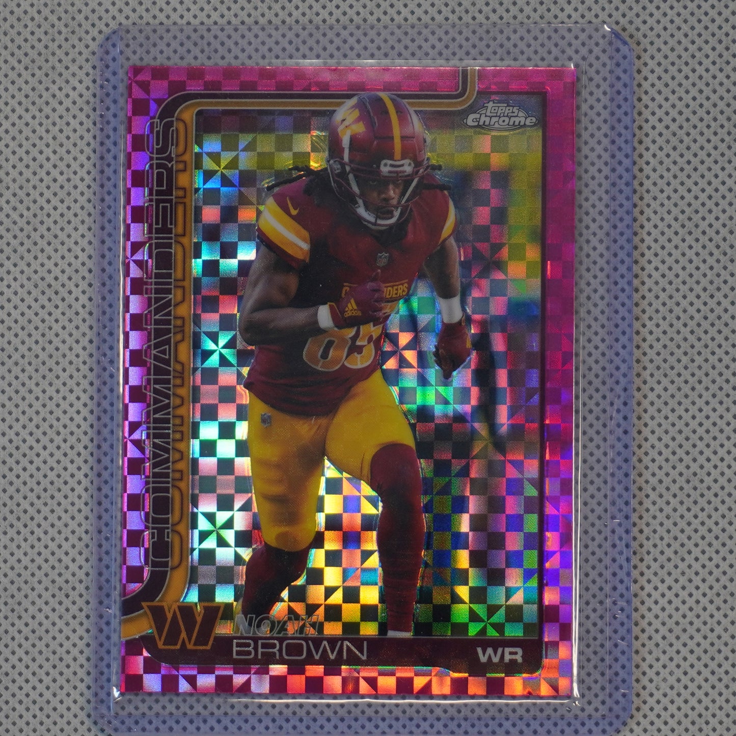 2025 Topps Chrome #293 Noah Brown Hot Pink X-Fractor Washington Commanders