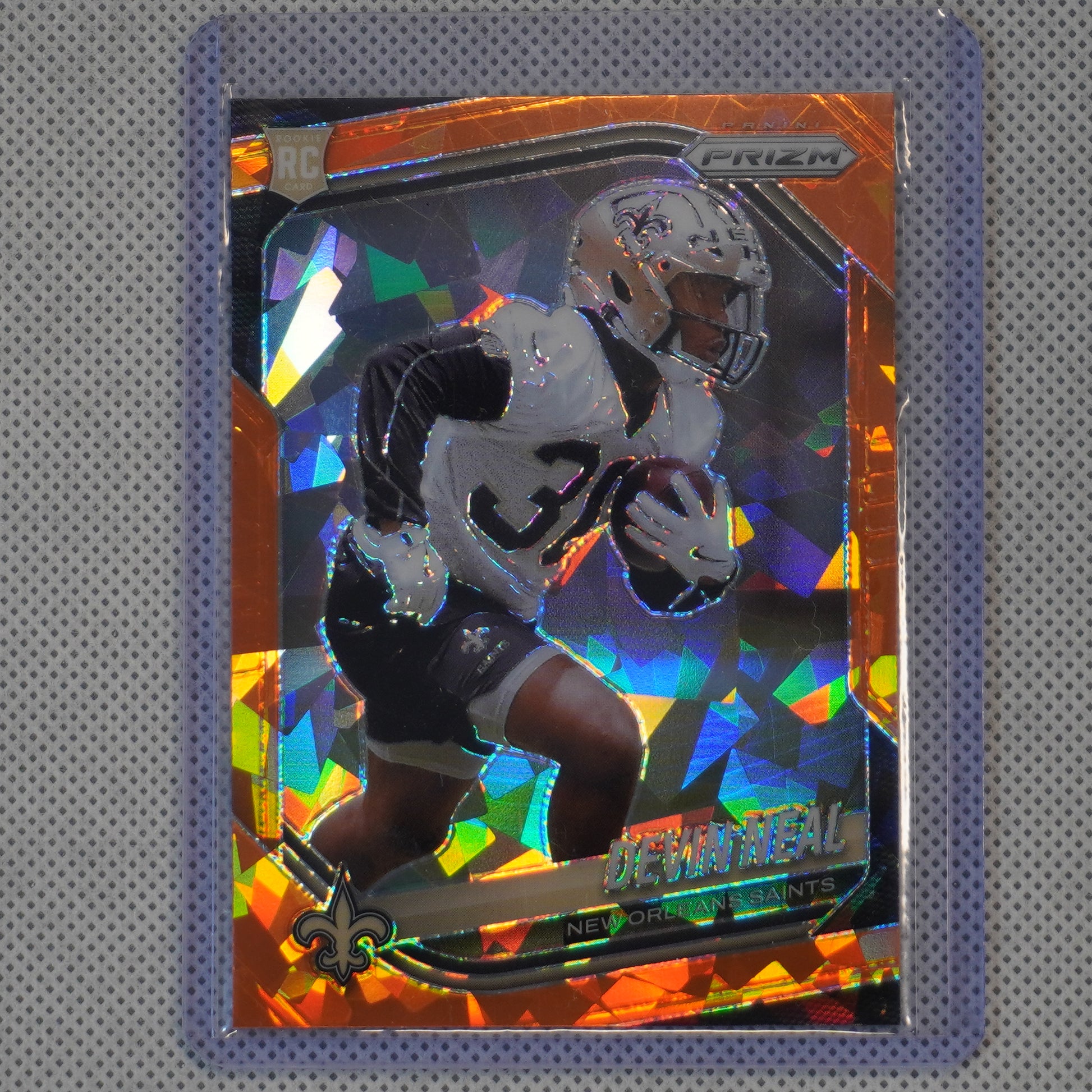 2025 Panini Prizm #393 Devin Neal Orange Ice New Orleans Saints