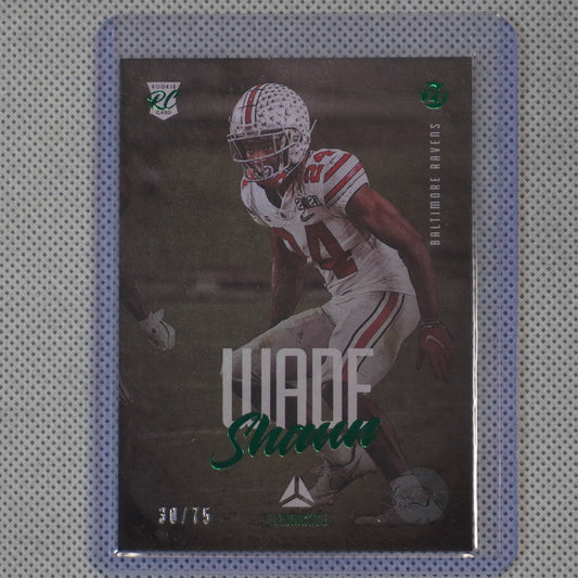 2021 Panini Luminance #109 Shaun Wade Green #/75 Baltimore Ravens SN.RC
