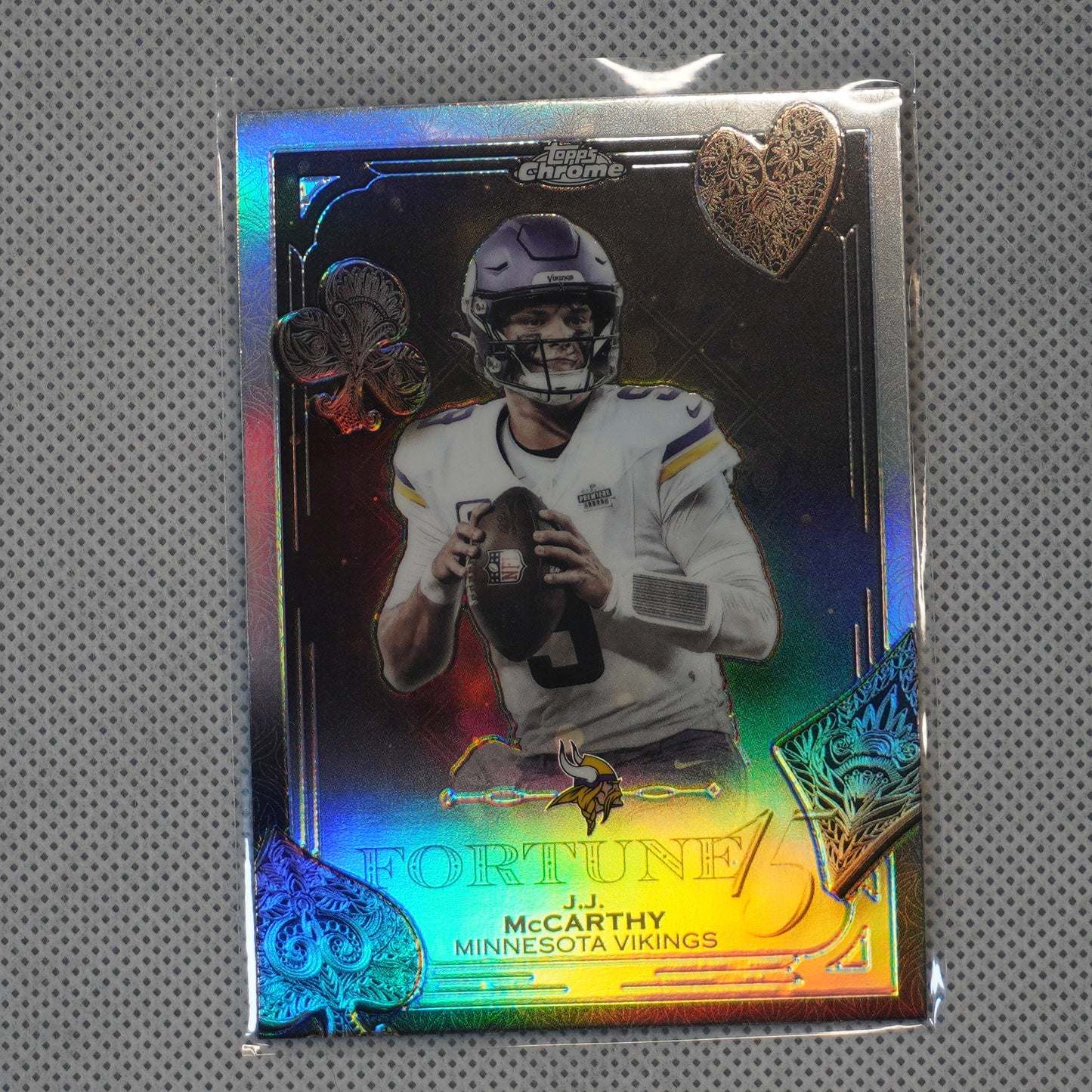 2025 Topps Chrome #F15-18 J.J. McCarthy Fortune 15 Refractor Minnesota Vikings