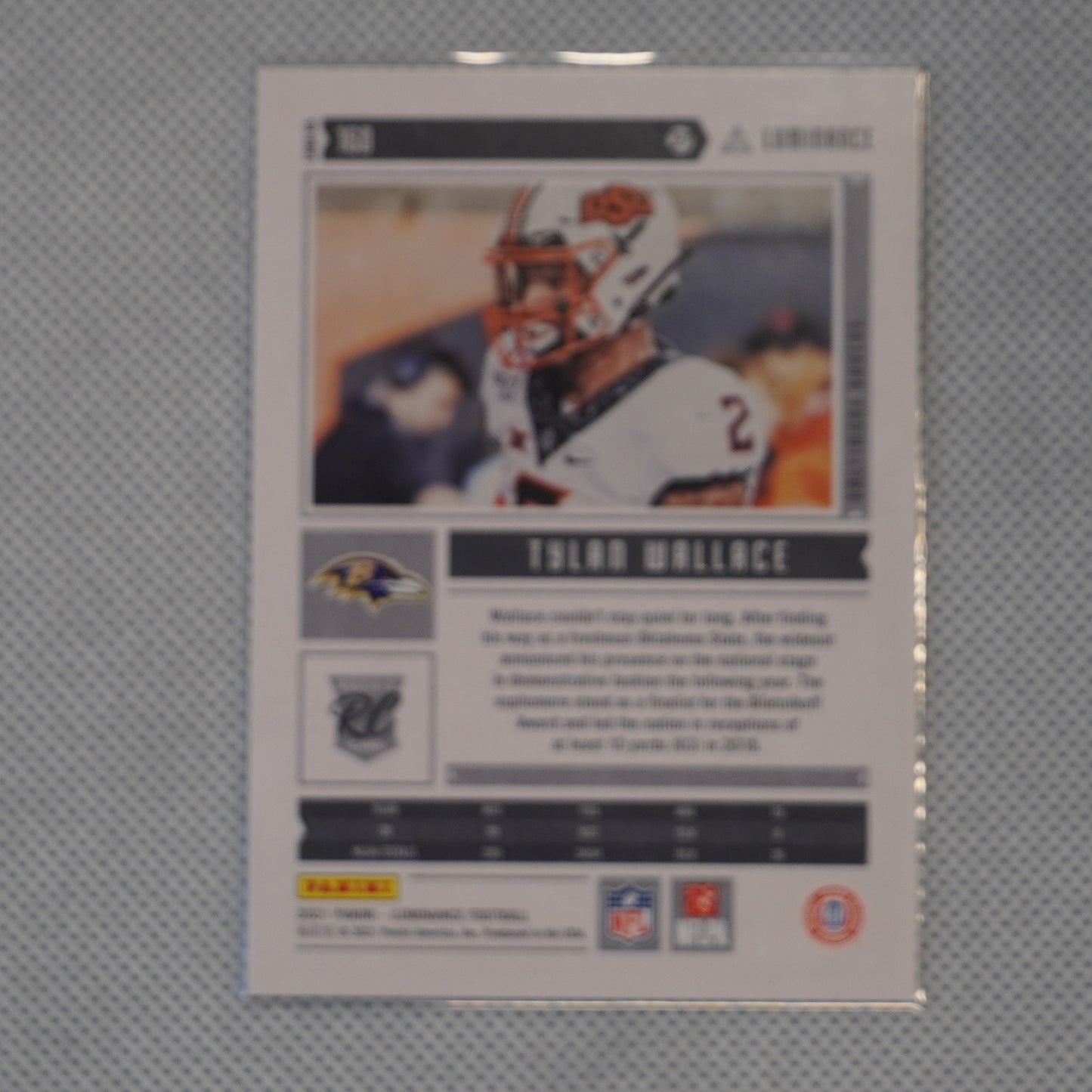 2021 Panini Luminance #160 Tylan Wallace Baltimore Ravens RC