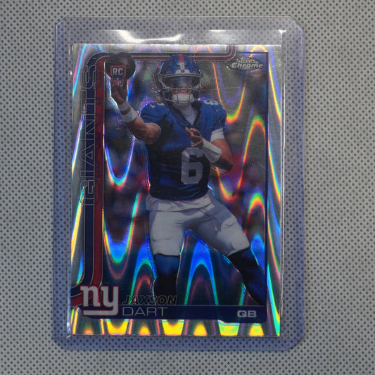 2025 Topps Chrome #306 Jaxson Dart Ray Wave Refractor New York Giants RC